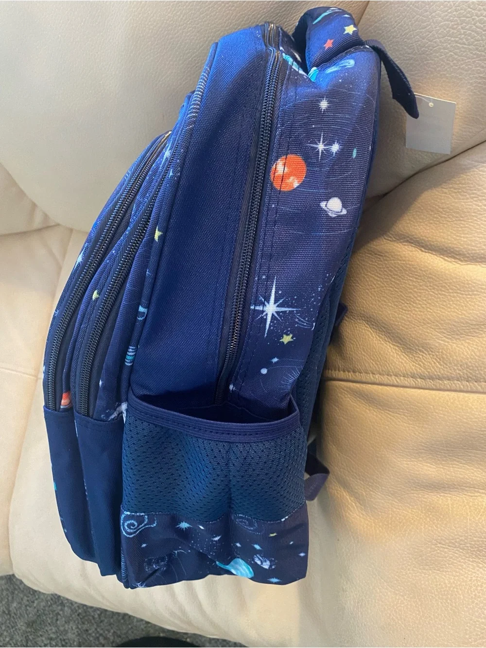 Kids Space Astronaut Backpack — Navy Blue with White & Aqua Accents
